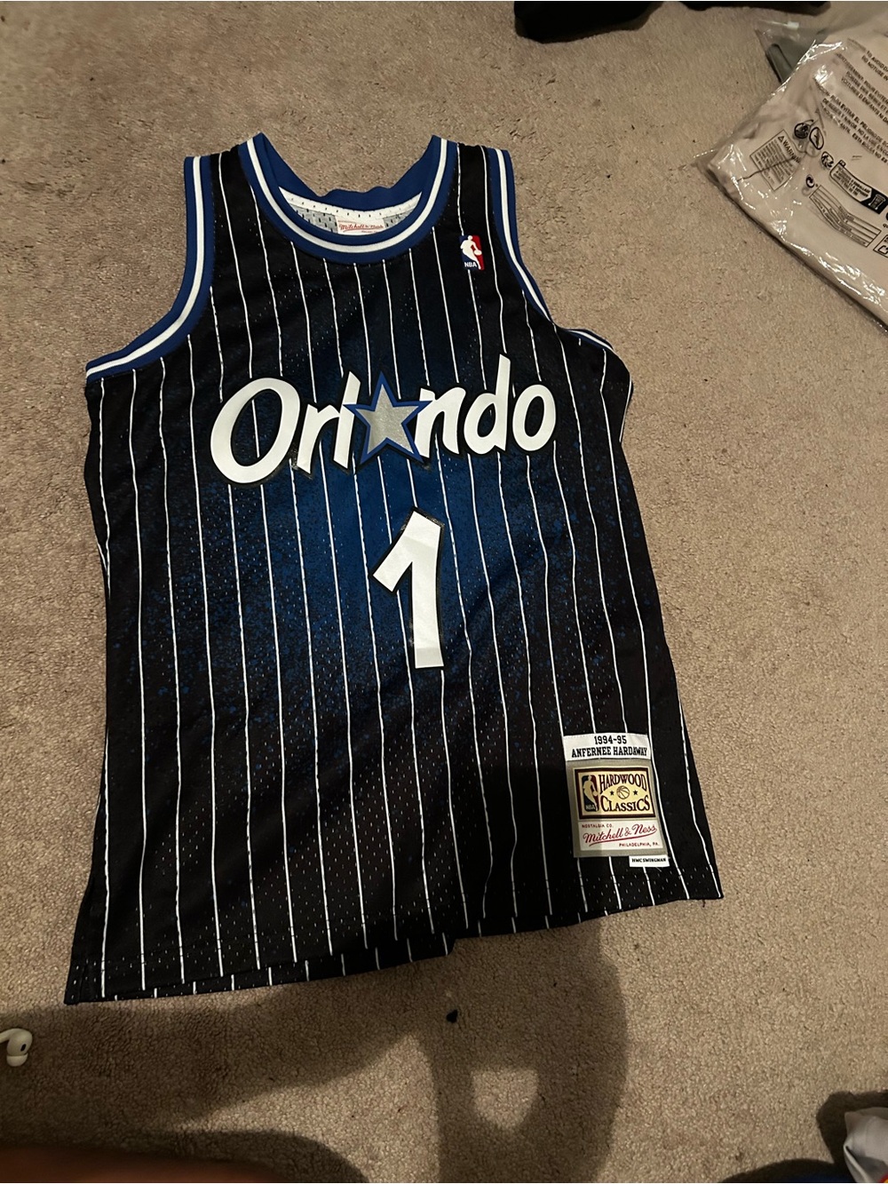 Mitchell & Ness Penny Hardaway Orlando Magic Pinstripe Jersey